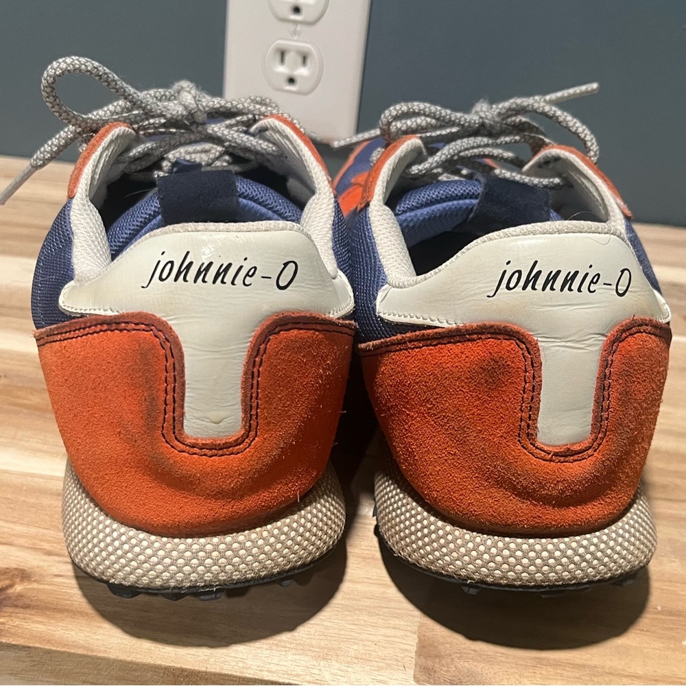 Johnnie-O Men’s Range Runner Suede Orange and Navy Golf Sneakers Size 11.5 - Picture 3 of 7